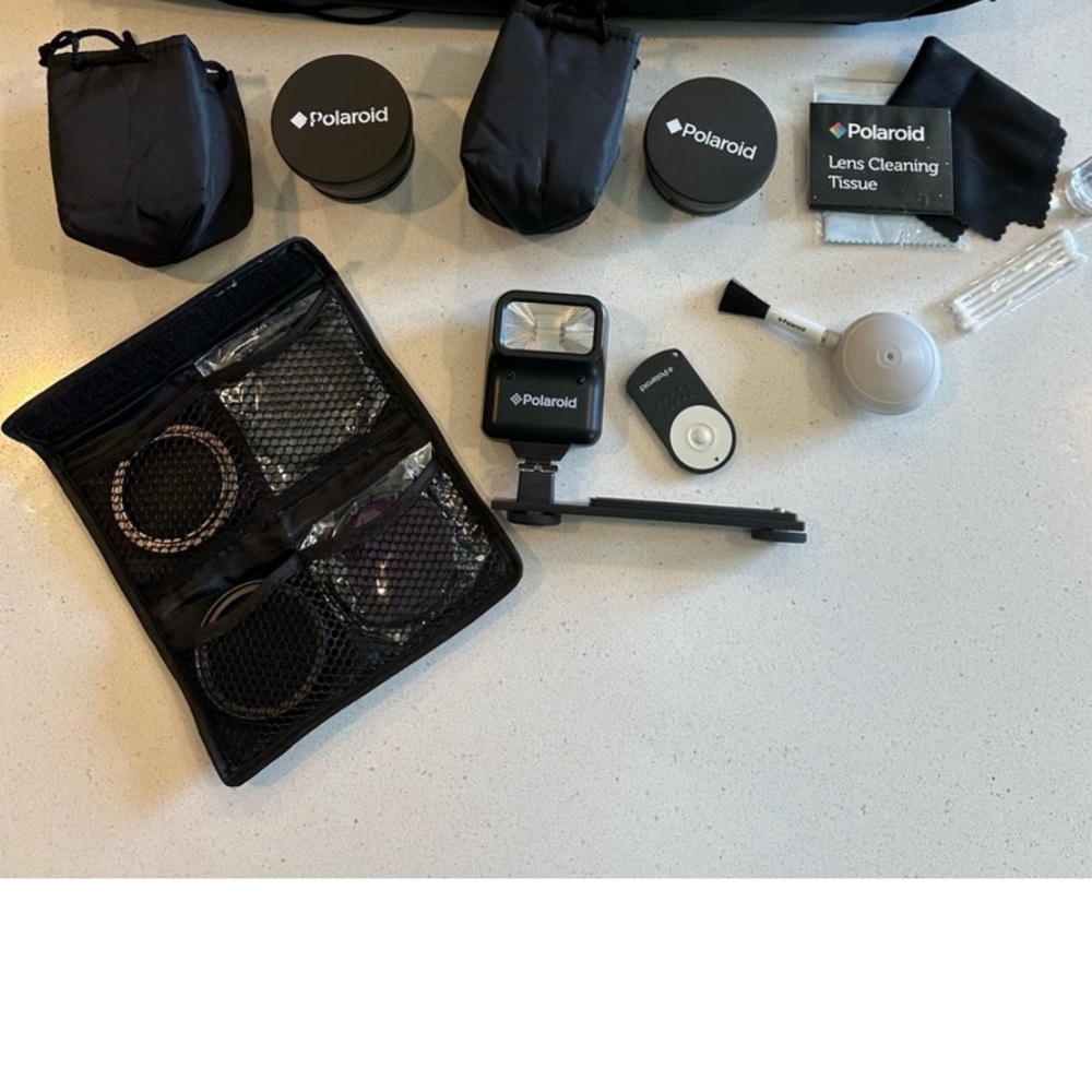 Polaroid Digital camera starter kit, filters, filter adapters, flash kit, etc.